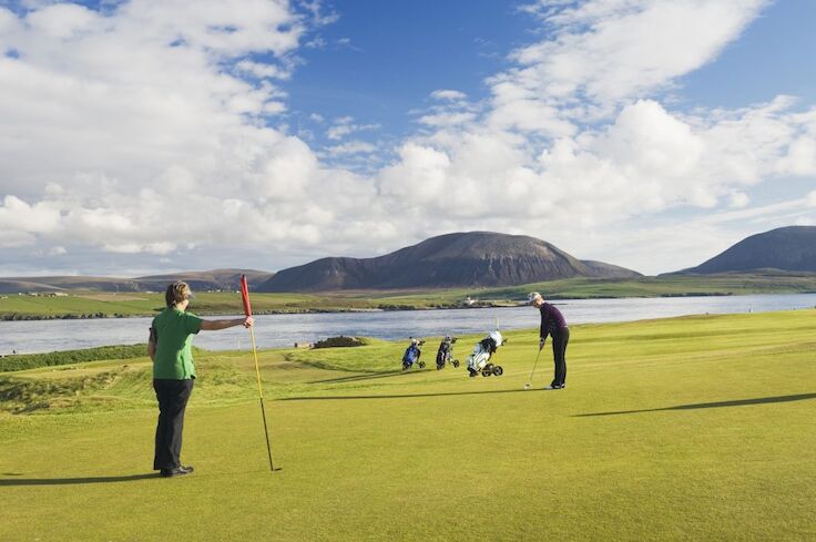 Stromness Golf Course with a view beyond to the Island of Hoy, Mainland, Orkney Picture Credit : Iain Sarjeant / VisitScotland